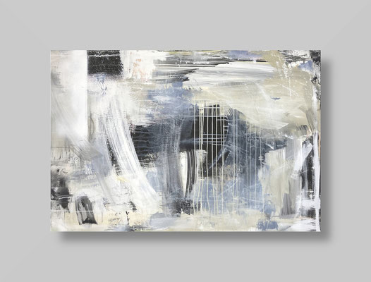 Reading between the lines 1, 2024, Mischtechnik auf 120 x 80cm Leinwand