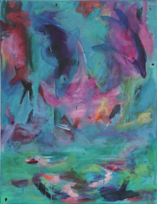 Delfine, Acryl auf Leinwand, 60 x 80 cm,