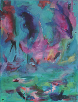 Delfine, Acryl auf Leinwand, 60 x 80 cm,