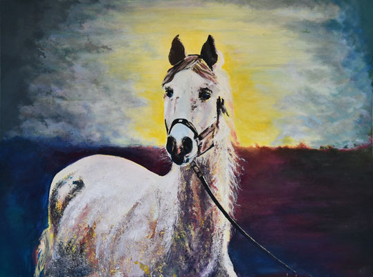 Das heilige Pferd, 2019, 60x80 cm, Acryl auf Leinwand