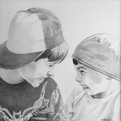 Up to no Good, Graphite on paper, 8"x10"