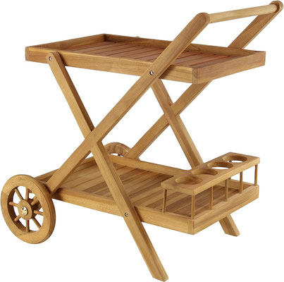 carrello #porta #vivande #legno #teak #ruote #giardino #sandroshop