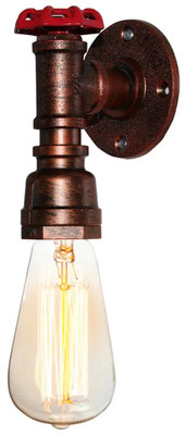 Lampada da parete con tubo idraulico in stile industrial