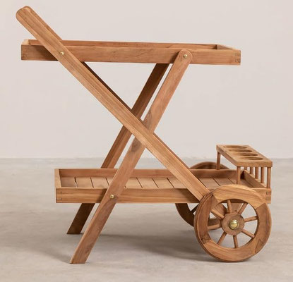 carrello #porta #vivande #legno #teak #ruote #giardino