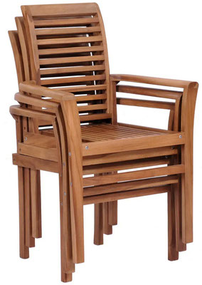sedia #teak #impilabile #braccioli