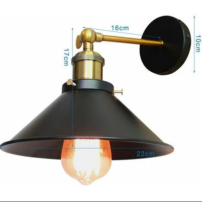 lampada a parete +vintage +industriale +ottone +sandroshop