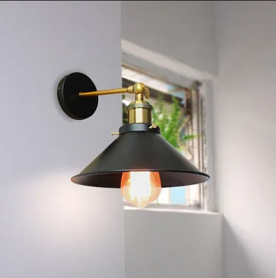 lampada a parete +vintage +industriale +ottone +sandroshop