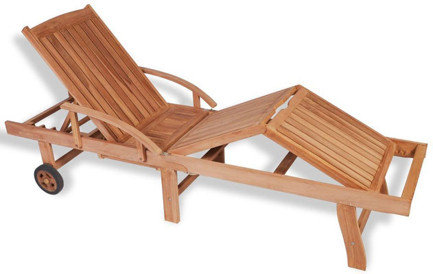 lettino sdraio +legno + teak +ruote +arredo +giardino