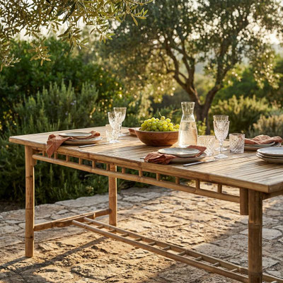 arredo bambù +tavolo +esterno #giardino #200cm
