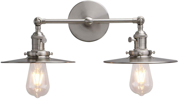 plafoniera #lampada #applique #muro #acciaio #vintage #industriale #2 lampadine