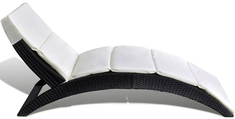 VidaXL Set Lettini Prendisole Pieghevoli 5 Pezzi In Polyrattan Grigio Con Cuscini E Tavolo