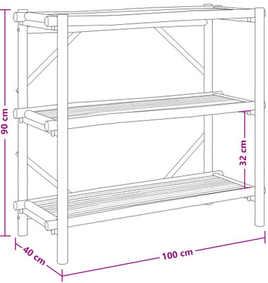 Scaffale #3 #Ripiani #100x40x90 #Bambù,