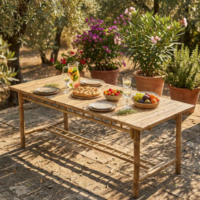 arredo bambù +tavolo +esterno #giardino #200cm