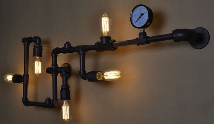#lampadaindustriale #appliqueindustriale #tubiidraulici