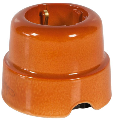 Presa italo/tedesca 2P+T Fanton 84011 – compatibile con spine Schuko e italiane, ideale per impianti elettrici a vista in stile retrò o industriale - ceramica terracotta