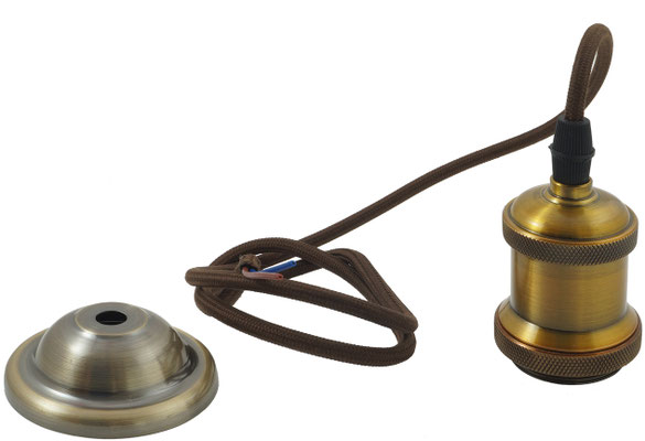 portalampada #ottone #brunito #cavo #treccia #fune #antico #vintage #industriale