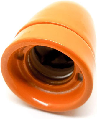 portalampada, porcellana, arancio #FAI