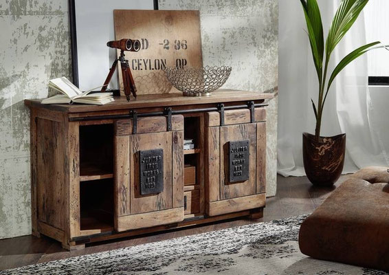 credenza #madia #industriale #legno #soggiorno #mango #stile #vintage