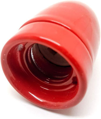 portalampada, porcellana, rosso #FAI