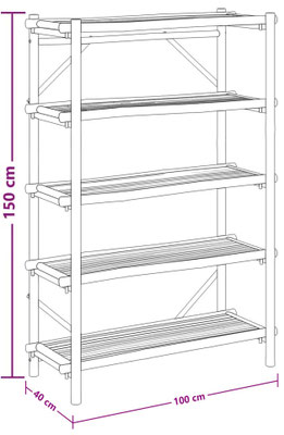 Scaffale #5 #Ripiani #100x40x150 #Bambù,