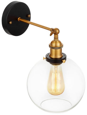 plafoniera #lampada a parete #vintage #industriale #ottone #sandroshop +vetro