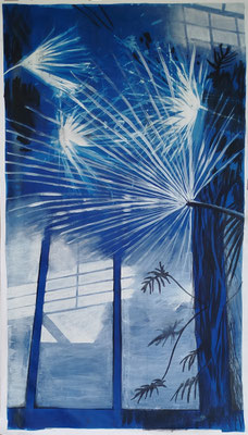 Ghosts of Glasnevin, technique mixte sur papier, 114 x 199 cm, 2025