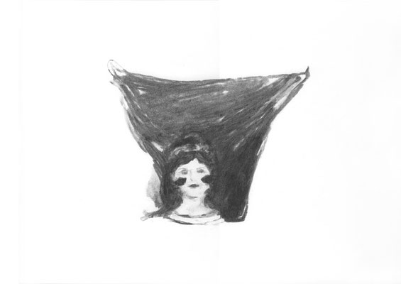 Duchesse, 33 x 43 cm, fusain sur papier, 2008