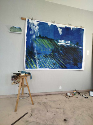 Holy Shit, techniques mixtes sur papier, 132.5 x 185 cm, 2025