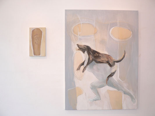 Ce qu'il reste d'Adrienne Frise, 24 x 43 cm, huile sur toile / Lupus, 110 x 150 cm, huile sur toile, 2011