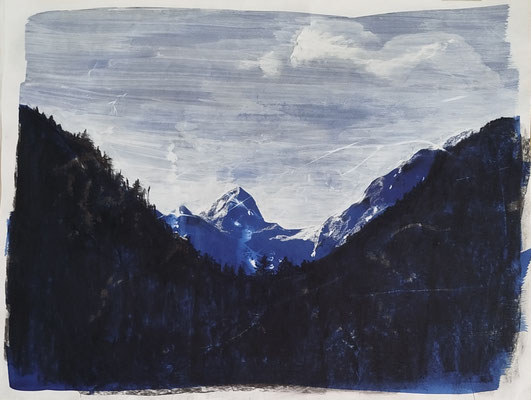 TMB 2, technique mixte sur papier, 50 x 65 cm, 2025