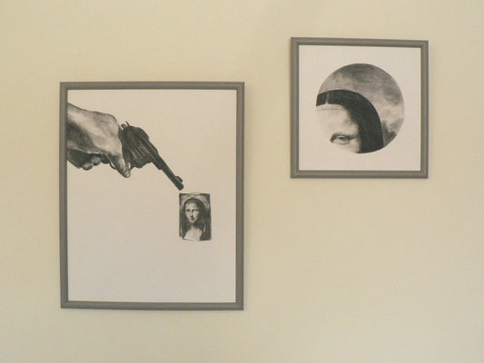 Revolver, fusain sur papier, 2011