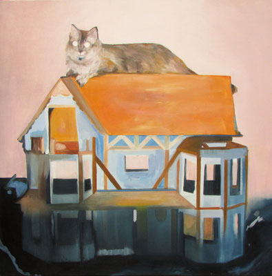 La maison du chat, 120 x 120 cm, huile sur toile, 2013