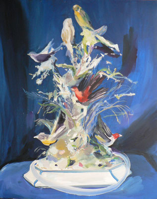 L'arbre à oiseaux, 80 x 100 cm, huile sur toile, 2013