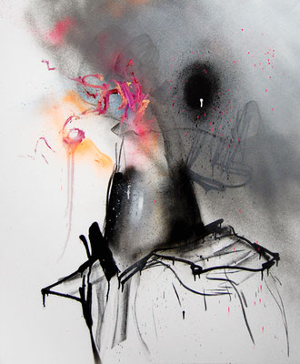   MEIN VIRUS DU RAFFST ES NICHT, 2013, mixed media on canvas, 120x90cm