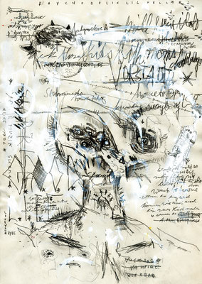   BRUTALISMUS BABY, 2012, mixed media on paper, 29,7x21cm
