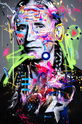 MARC JUNG X MARCO FISCHER // Romano CAPTAIN FUTURE, 2018, mixed media on canvas, 115x75cm