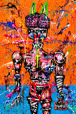 VOICES IN MY HEAD, 2025, mixed media on canvas, 150x100cm