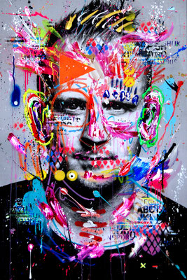 MARC JUNG X MARCO FISCHER // Marc Jung ALPHA DOGG, 2017, mixed media on canvas, 115x75cm 