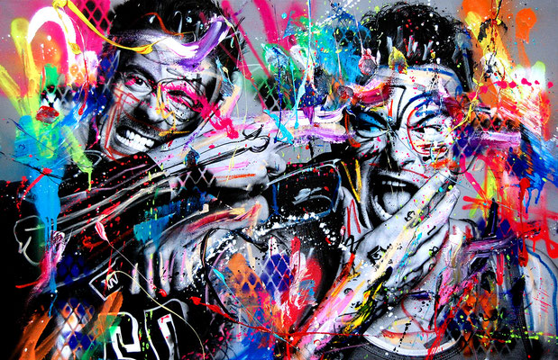 MARC JUNG X MARCO FISCHER // SDP ALL CATS ARE BEAUTIFUL, 2017, mixed media on canvas, 115x75cm