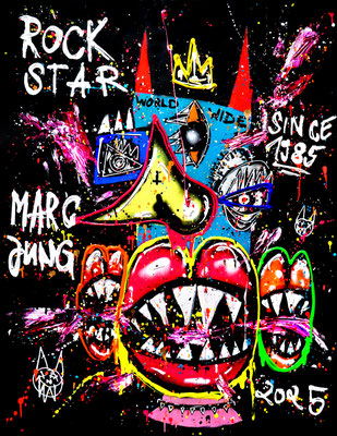 ROCKSTAR, 2025, mixed media on canvas, 120x90cm