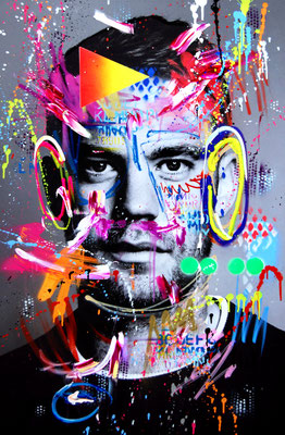 MARC JUNG X MARCO FISCHER // Manuel Neuer , THE GERMAN WALL, 2019, mixed media on canvas, 115x75cm