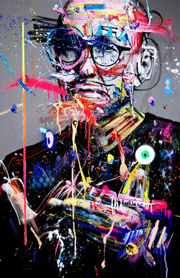 MARC JUNG X MARCO FISCHER // Peter Lohmeyer POTTWEILER, 2017, mixed media on canvas, 115x75cm 