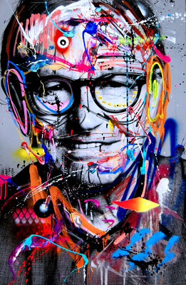 MARC JUNG X MARCO FISCHER // Ewald Lienen DER OBERSCHENKEL DER NATION, 2017, mixed media on canvas, 115x75cm