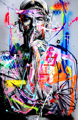MARC JUNG X MARCO FISCHER // Stephan Luca LIVING LA VIDA LUCA, 2017, mixed media on canvas, 115x75cm 