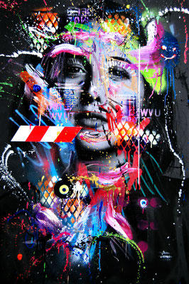 MARC JUNG X MARCO FISCHER // Alice Merton PEREGRINE FALCON, 2018, mixed media on canvas, 115x75cm