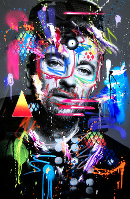 MARC JUNG X MARCO FISCHER // Marteria SONS OF ROSTOCK, 2018, mixed media on canvas, 115x75cm