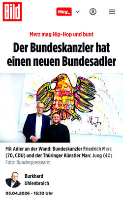 CHECK OUT THE BILD ARTICLE! THANK YOU VERY MUCH BUNDESKANZLER FRIEDRICH MERZ FOR HAVING MY WORK IN YOUR OFFICE!!!