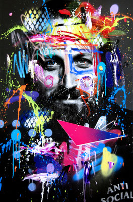 MARC JUNG X MARCO FISCHER // Paul Ripke RAPGOD, 2018, mixed media on canvas, 115x75cm