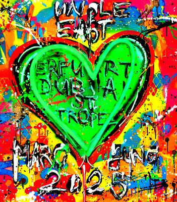UNCLE EAST, 2025, mixed media and neon light on wood, 80x70x15cm