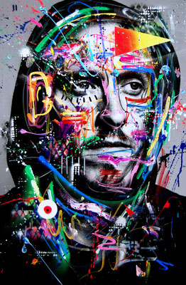 MARC JUNG X MARCO FISCHER // Max Kruse POKERFACE #10, 2017, mixed media on canvas, 115x75cm